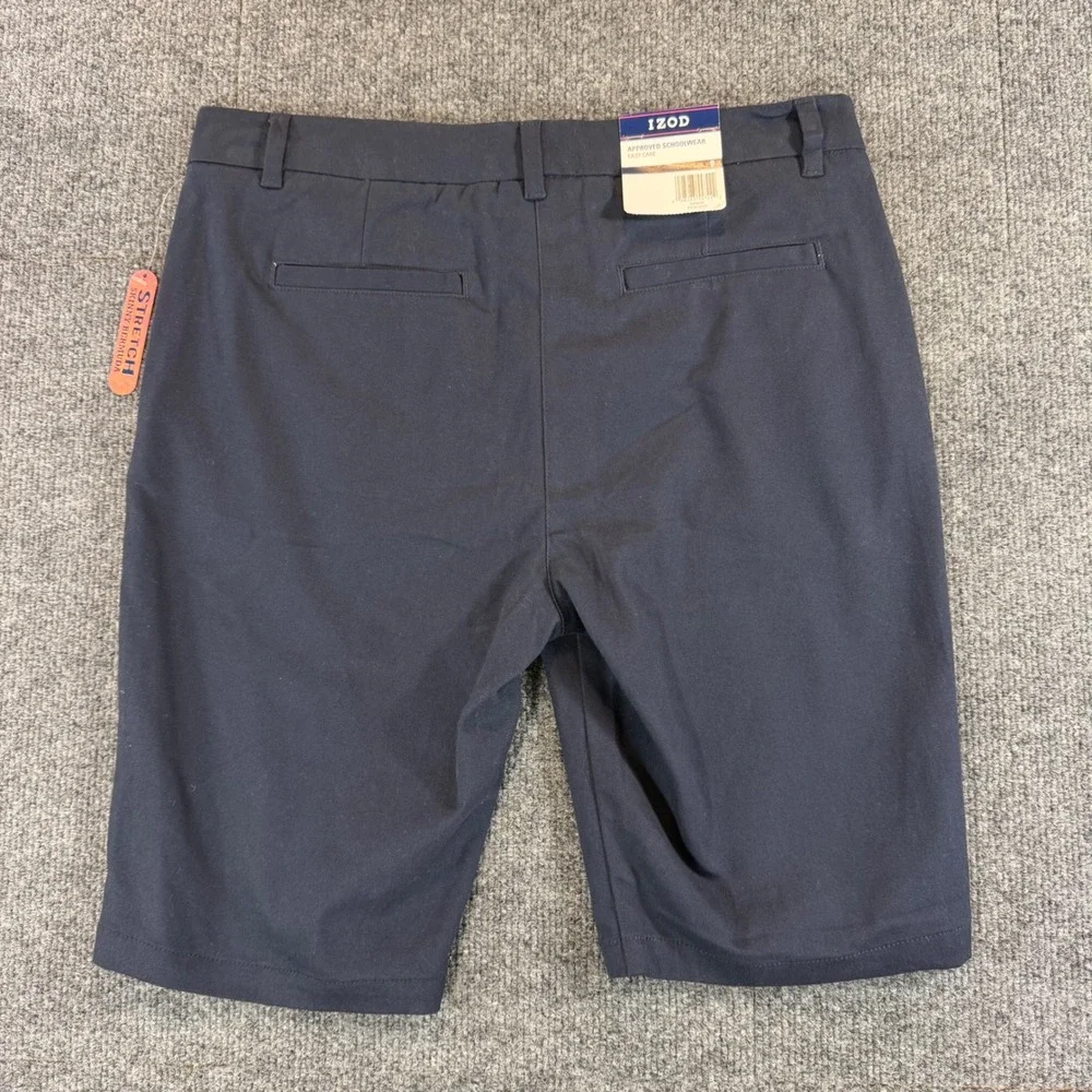 IZOD Girls Navy Blue Skinny Bermuda School Uniform Shorts Size 9 ZJE0013P